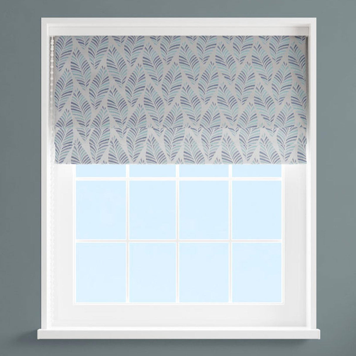 Metz Blue Made To Measure Roman Blind by Style Furnishings