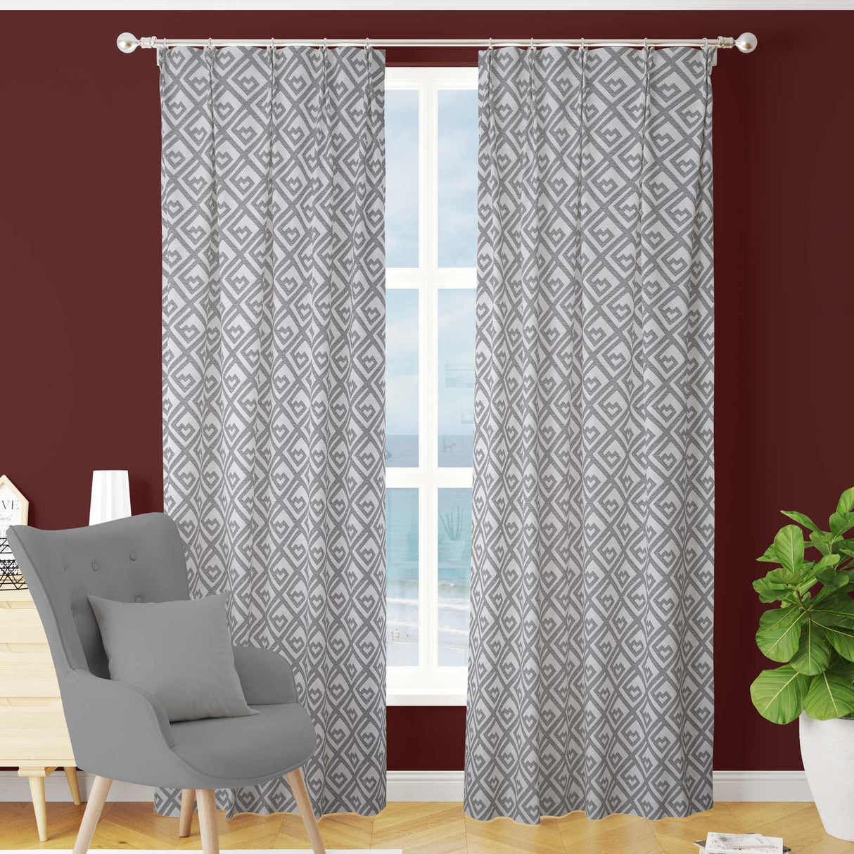 Izmir Grey Made To Measure Curtains by Style Furnishings