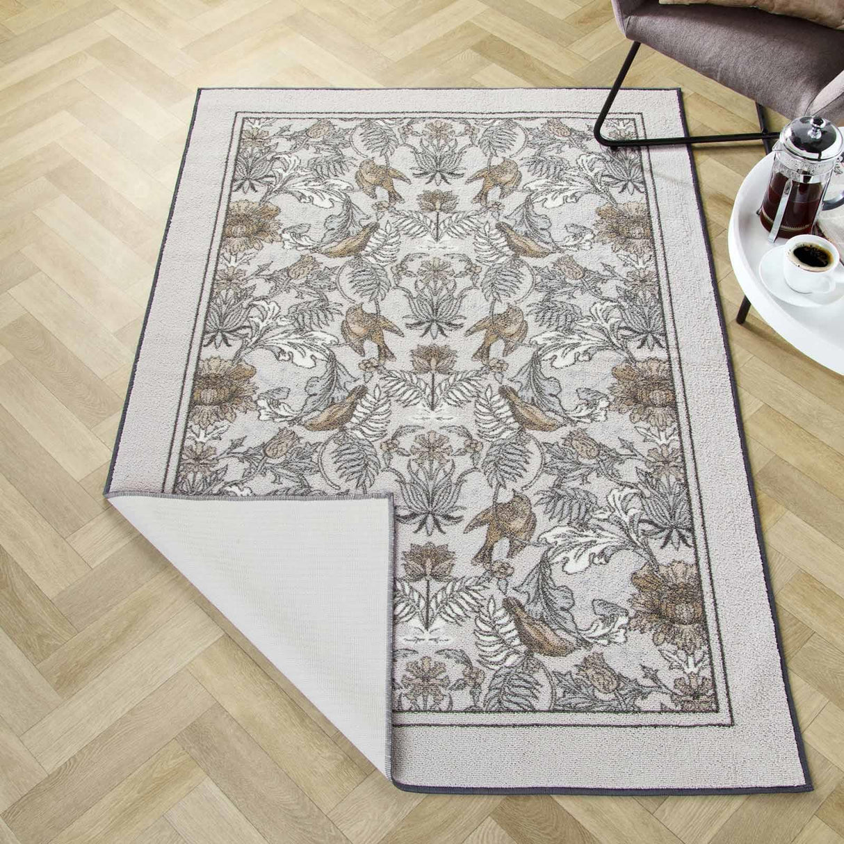 Finch & Flower Washable Rug 120cm x 180cm by Dreams & Drapes Design