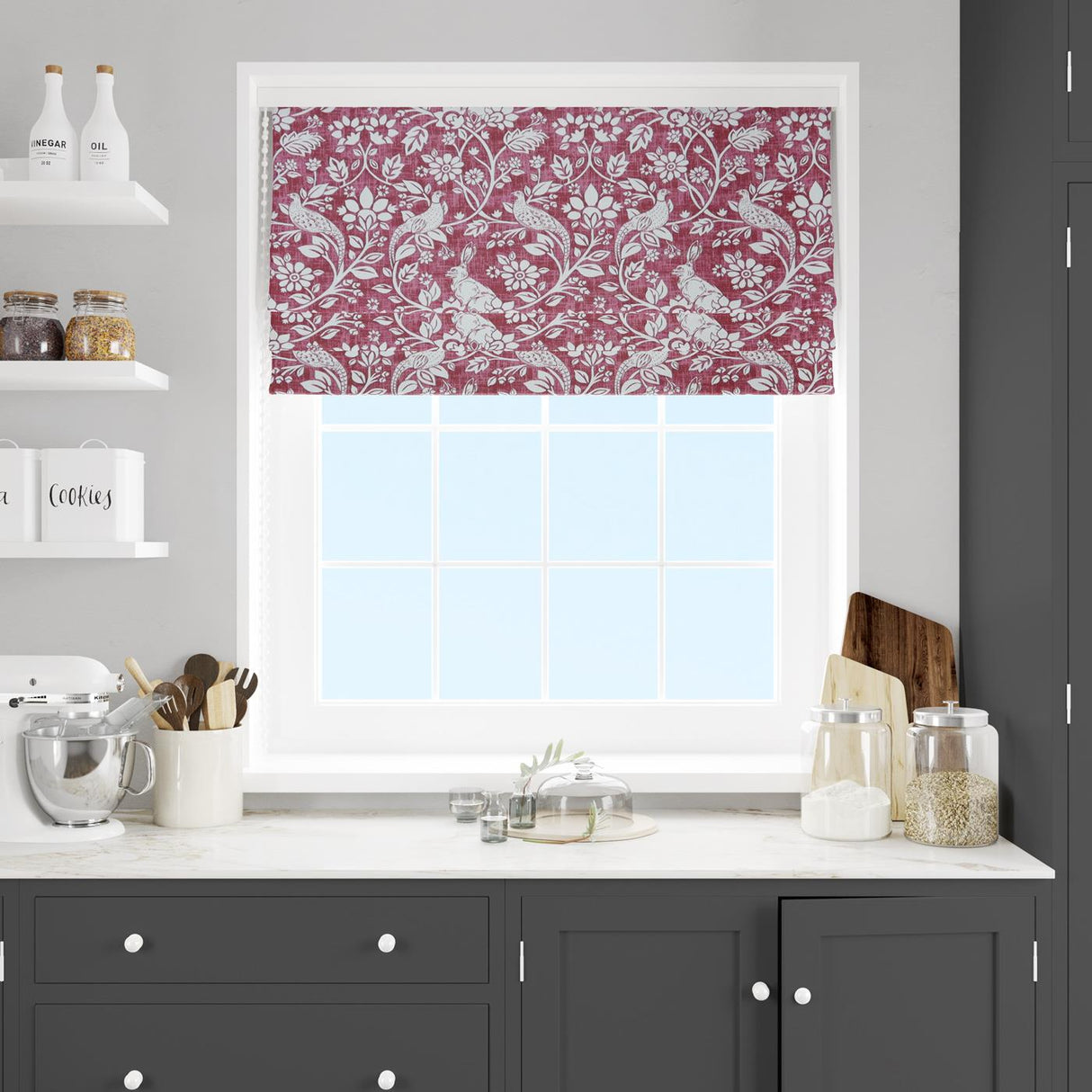Heathland Rouge Made To Measure Roman Blind by Style Furnishings