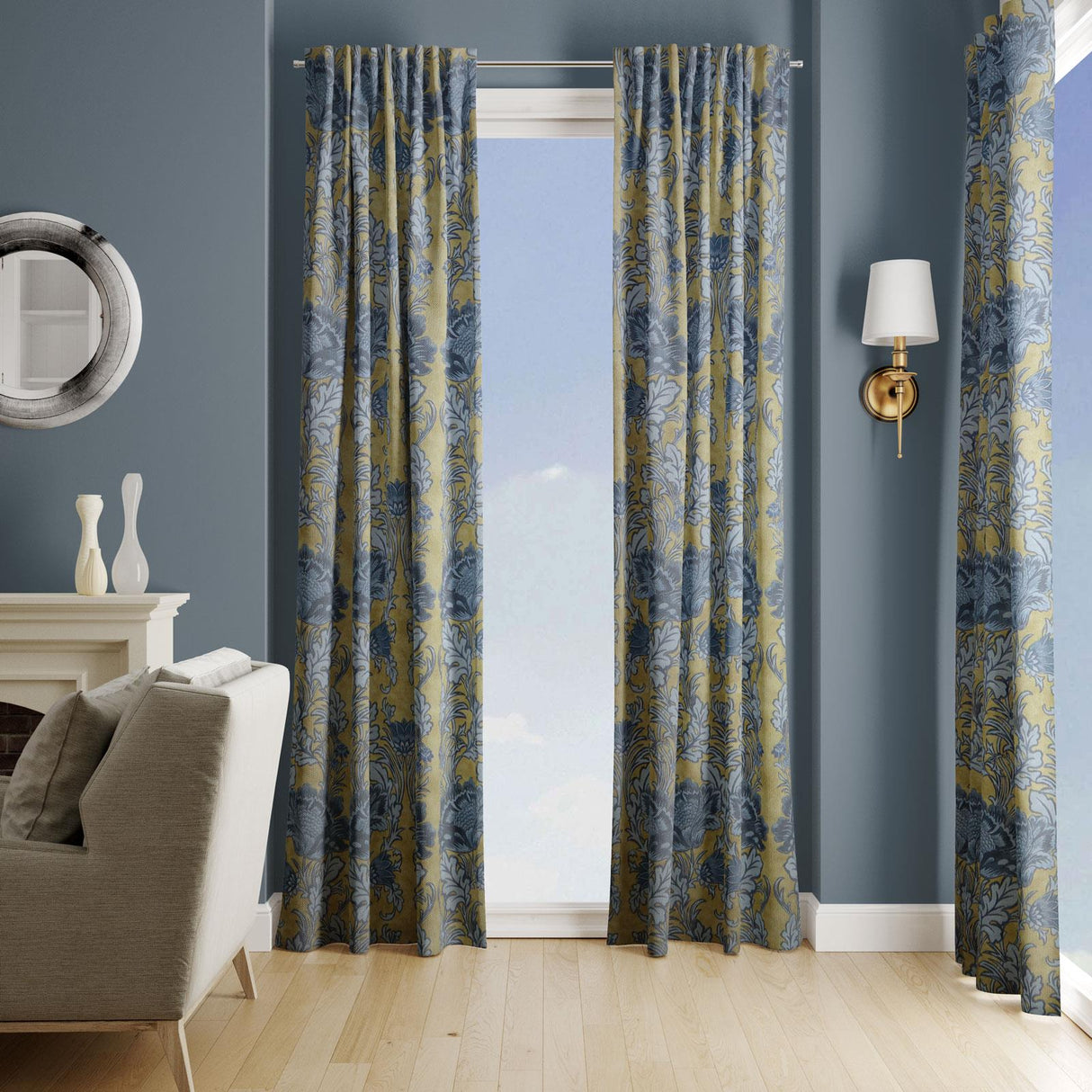 Acantha Ochre Made To Measure Curtains by Style Furnishings