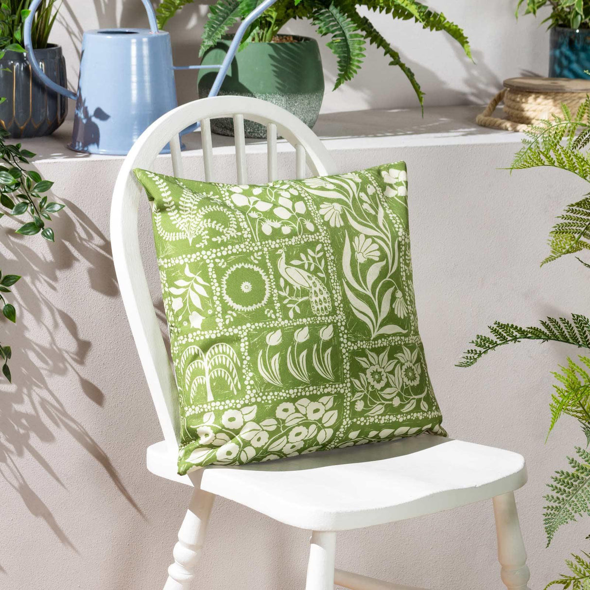 Forage Garden Sage Cushion Cover 17" x 17" by furn.