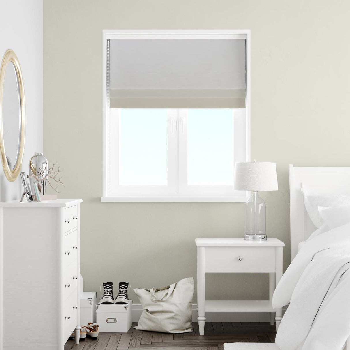 Lucida Ivory Made To Measure Roman Blind by Style Furnishings