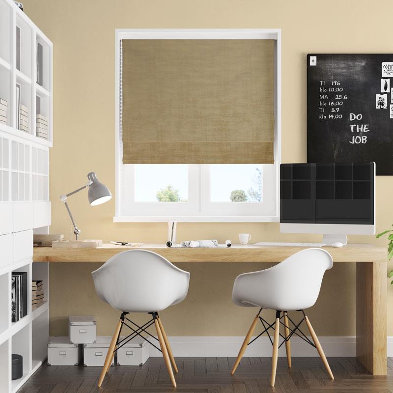 Azurite Honey Made To Measure Roman Blind by Style Furnishings