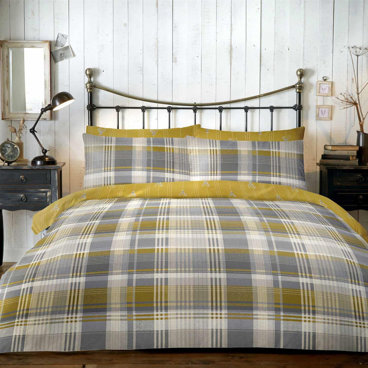 Connolly Check Flannelette Brushed Cotton Duvet Cover by Dreams & Drapes Lodge