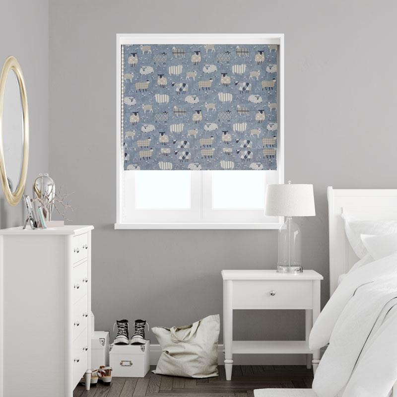 Baa Baa Denim Made To Measure Roman Blind by Style Furnishings