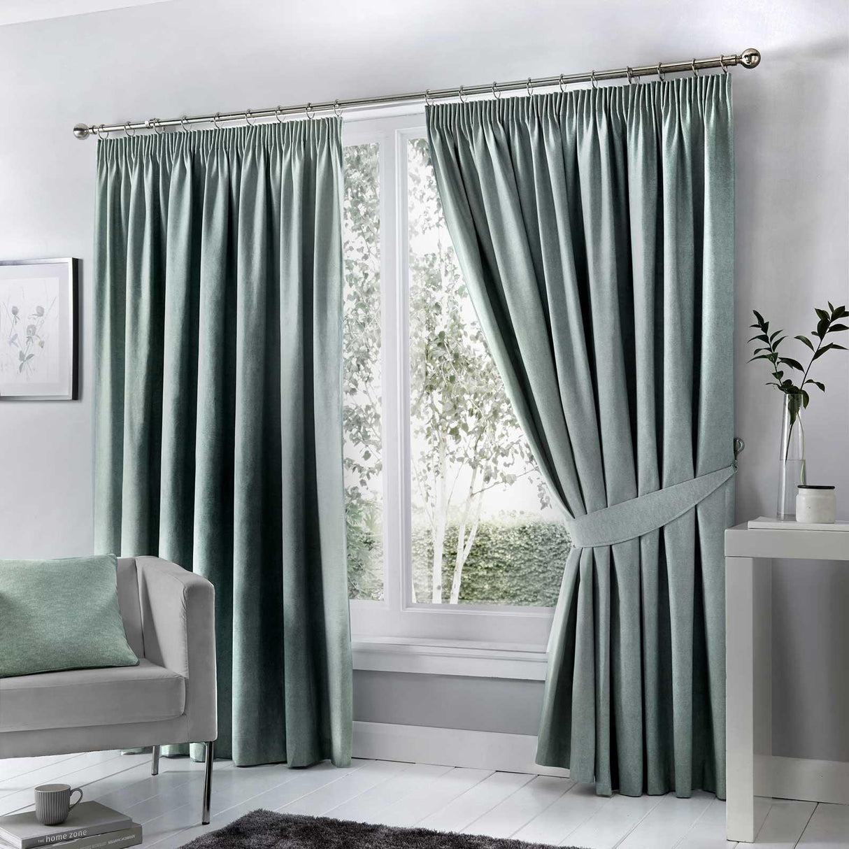 Dijon Blackout Tape Top Pencil Pleat Curtains by Fusion