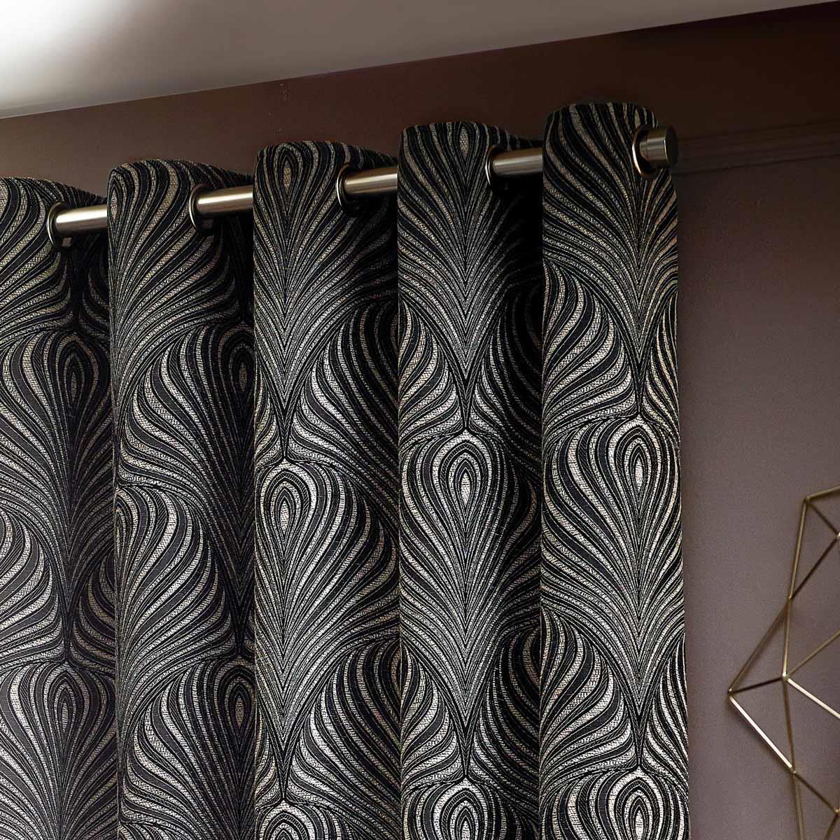 Gatsby Jacquard Lined Eyelet Curtains by Paoletti