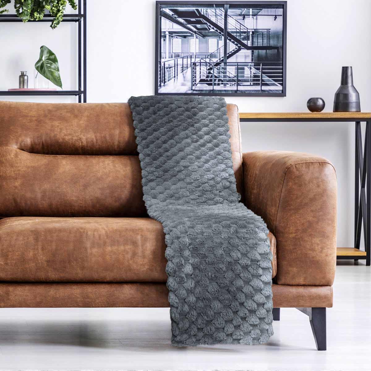 Lush Luxurious Fluffy Faux Rabbit Fur Throw Blanket by Emma Barclay