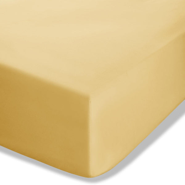 Easy Iron Percale Extra Deep Fitted Sheet Ochre - Ideal