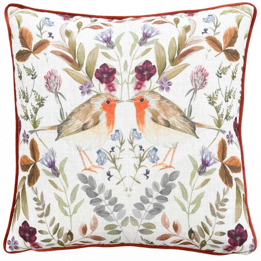 Mirrored Robin Sunset Velvet Cushion Cover 43cm x 43cm