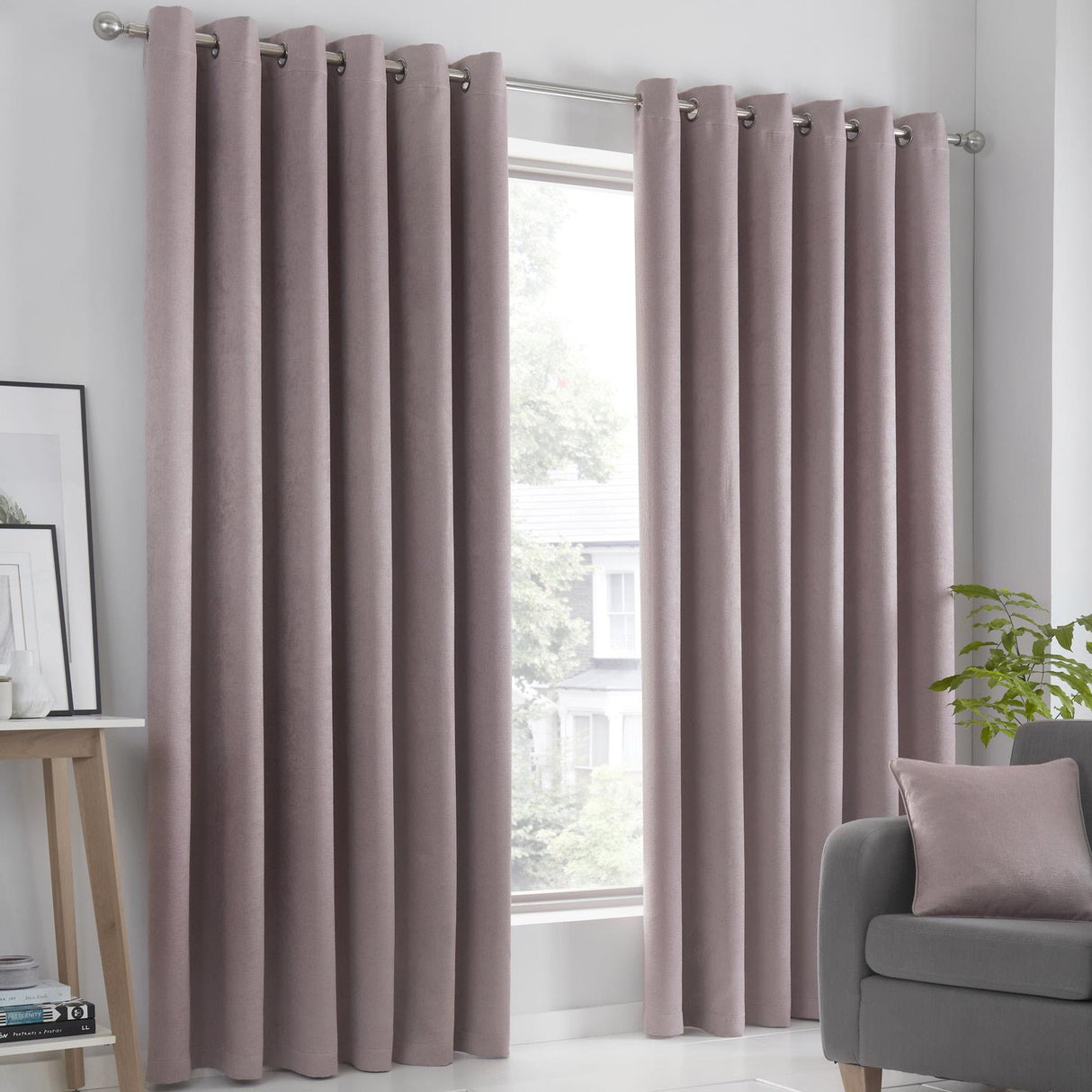 Strata Dim Out Woven Thermal Eyelet Curtains by Fusion