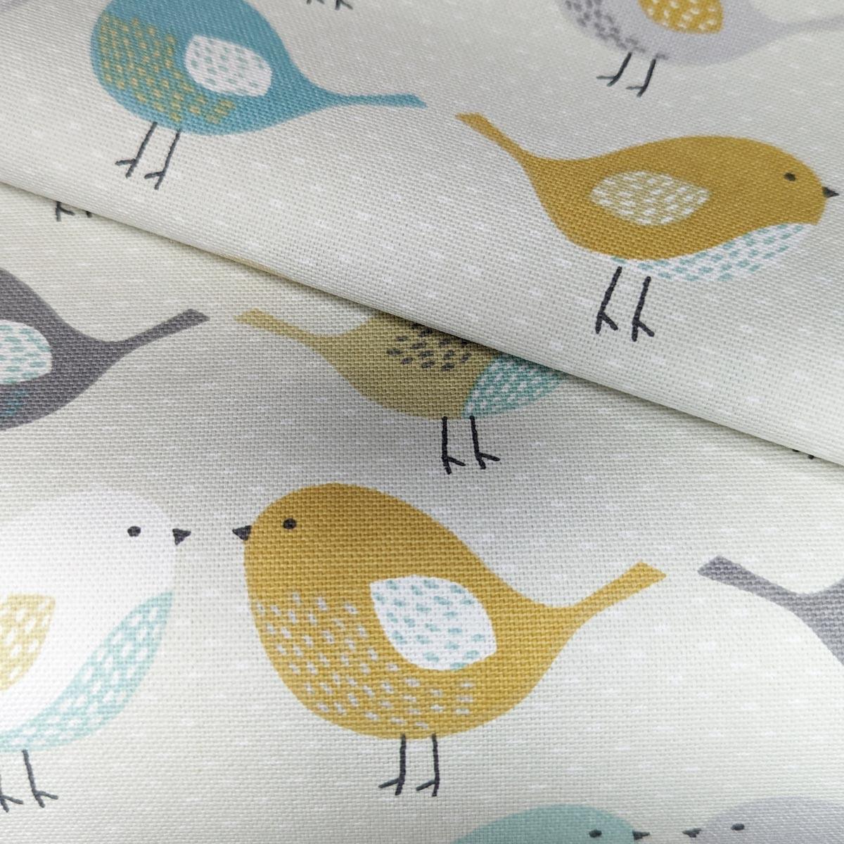 Birds Ochre Made To Measure Roman Blind by Style Furnishings