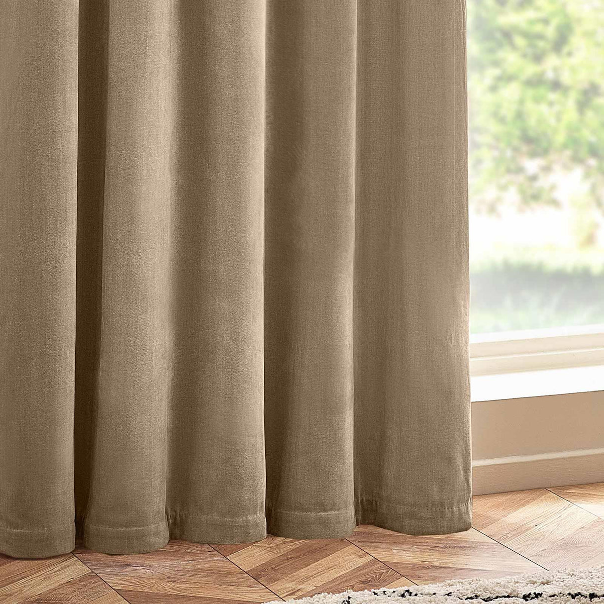 Heavy Chenille Room Darkening Eyelet Curtains by Yard