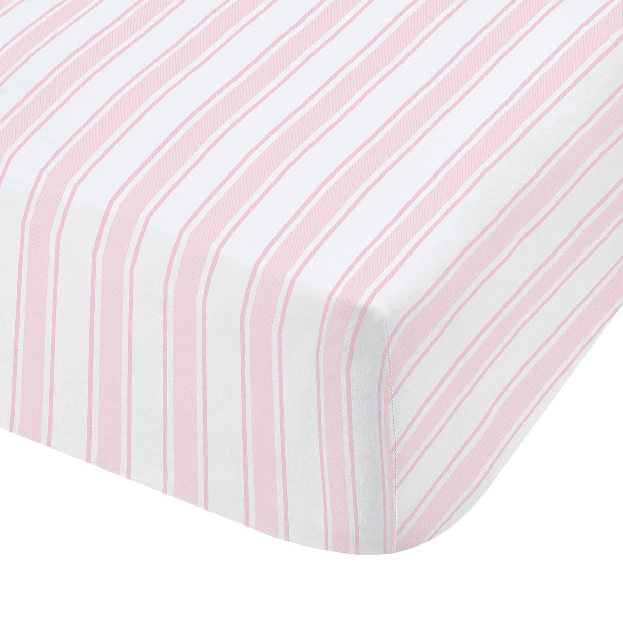 Turner Bianca Check and Stripe Kids Duvet Cover and Fitted Sheet Set - Pink