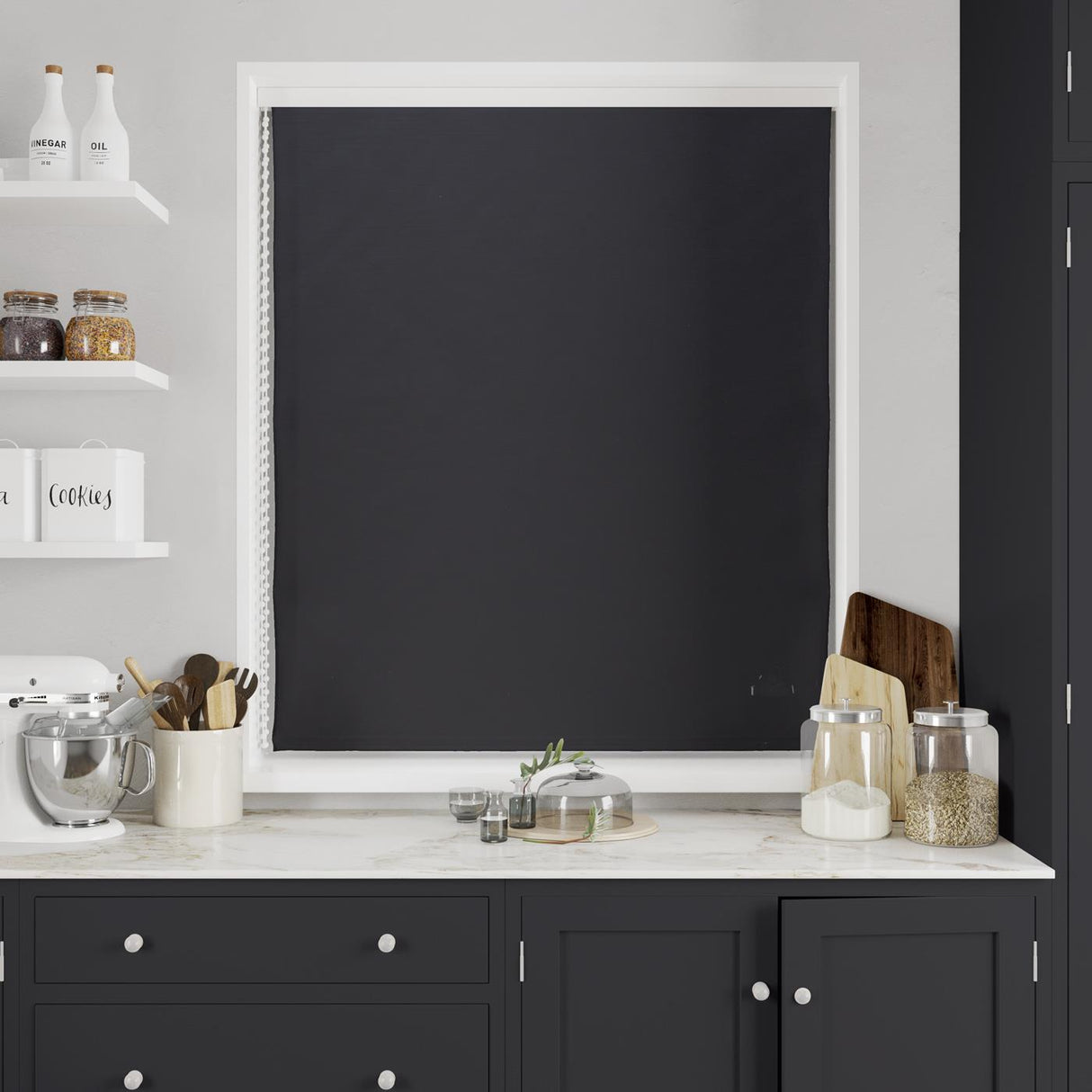 Lucida Black Made To Measure Roman Blind by Style Furnishings