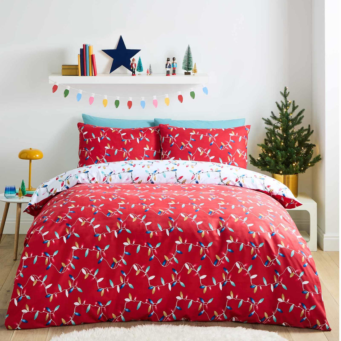 Catherine Lansfield Christmas Lights Festive Duvet Cover Set