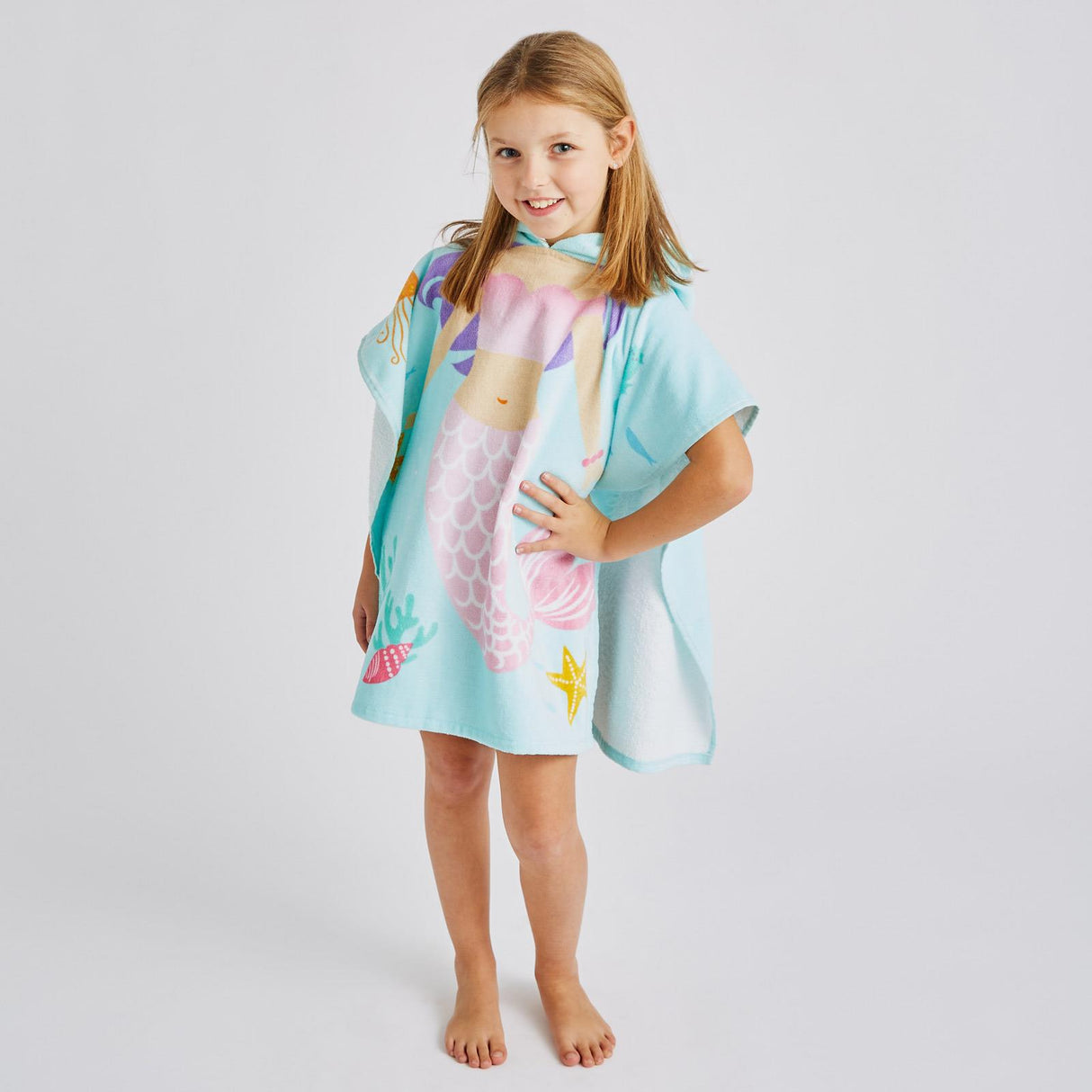 Mermaid Kids Hooded Towel Poncho by Catherine Lansfield