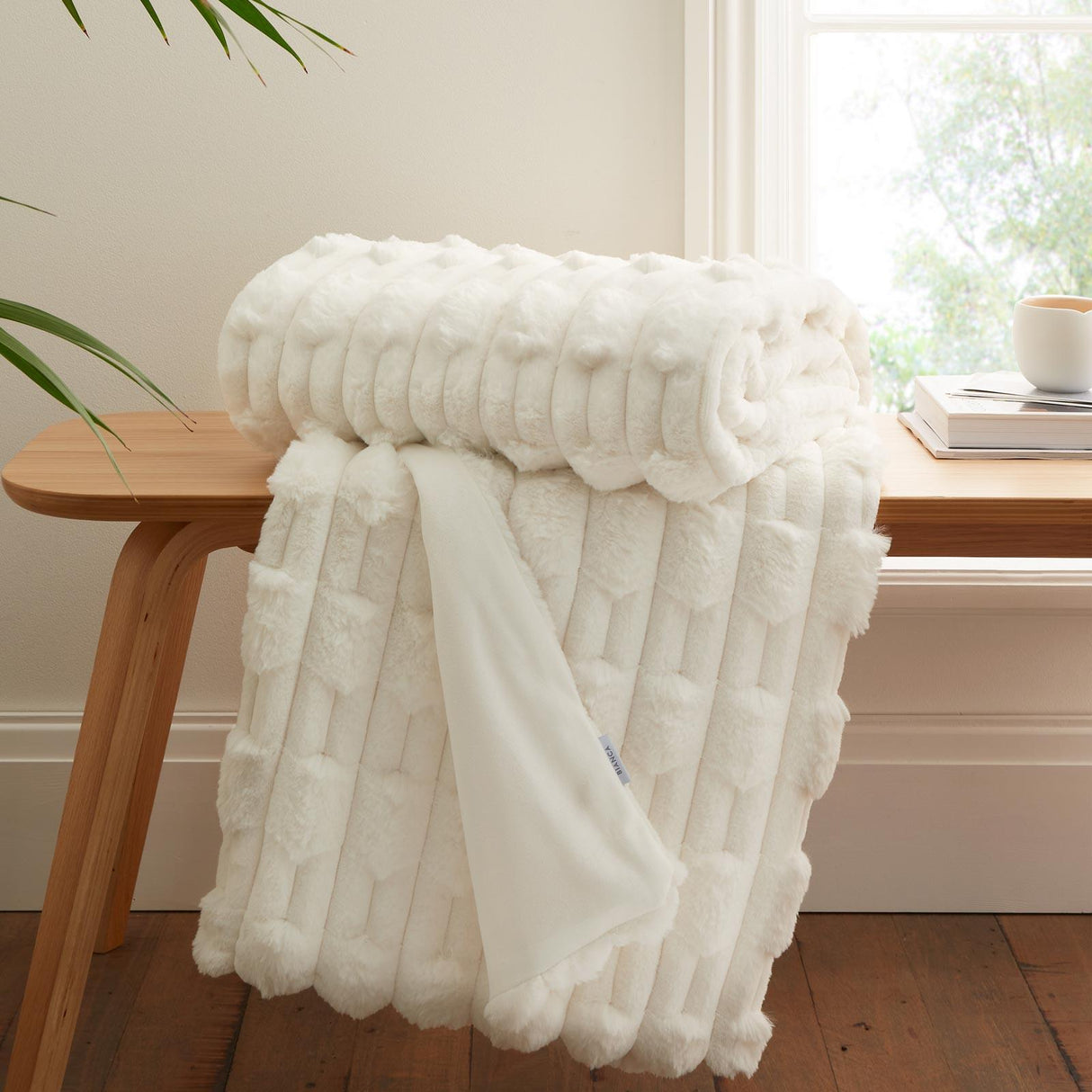 Carved Faux Fur Throw 150cm x 200cm by Bianca