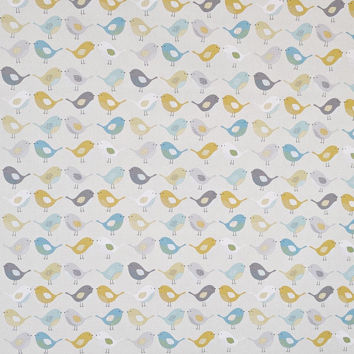 Birds Ochre Made To Measure Roman Blind by Style Furnishings