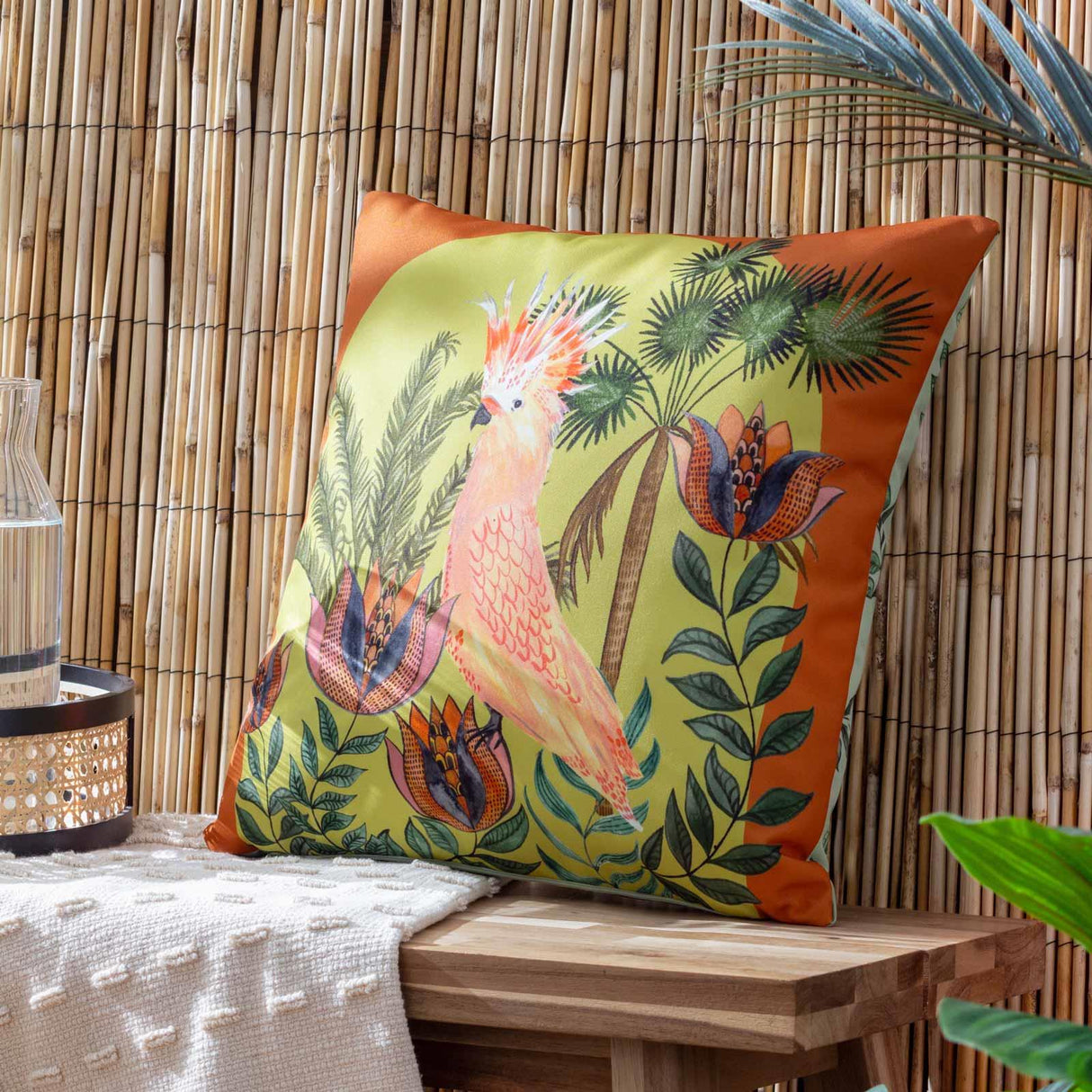 Cockatoo Outdoor Cushion Cover by Wylder Tropics