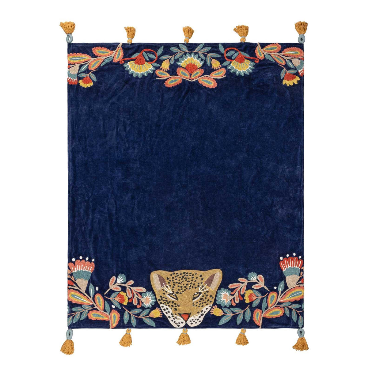 Regal Leopard Throw Royal Blue by Wylder Tropics