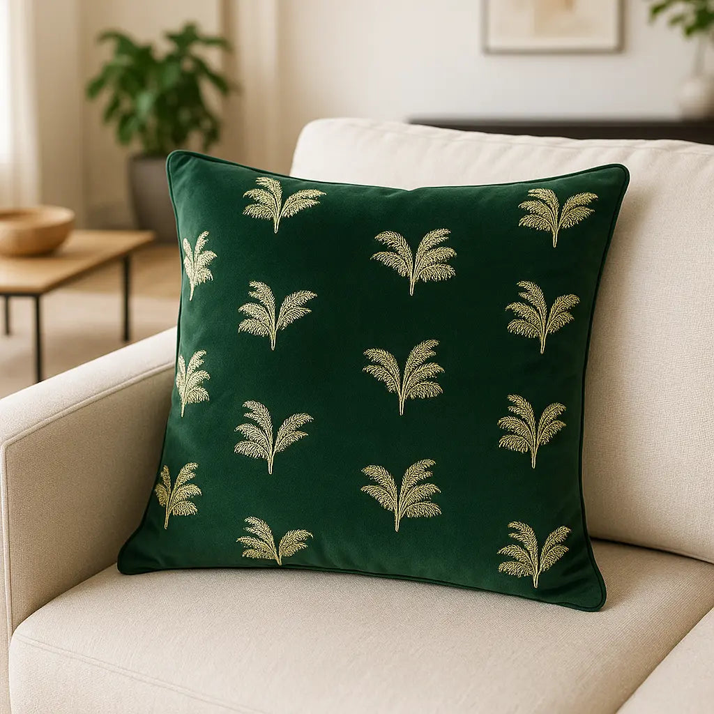 Gilded Palms Cushion Cover / Filled Cushion 18" x 18" (45cm x 45cm) by Paoletti 5
