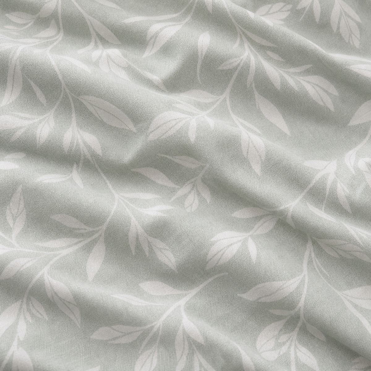 Macro close-up of the green fabric on the Emile Microfibre Duvet Cover Set