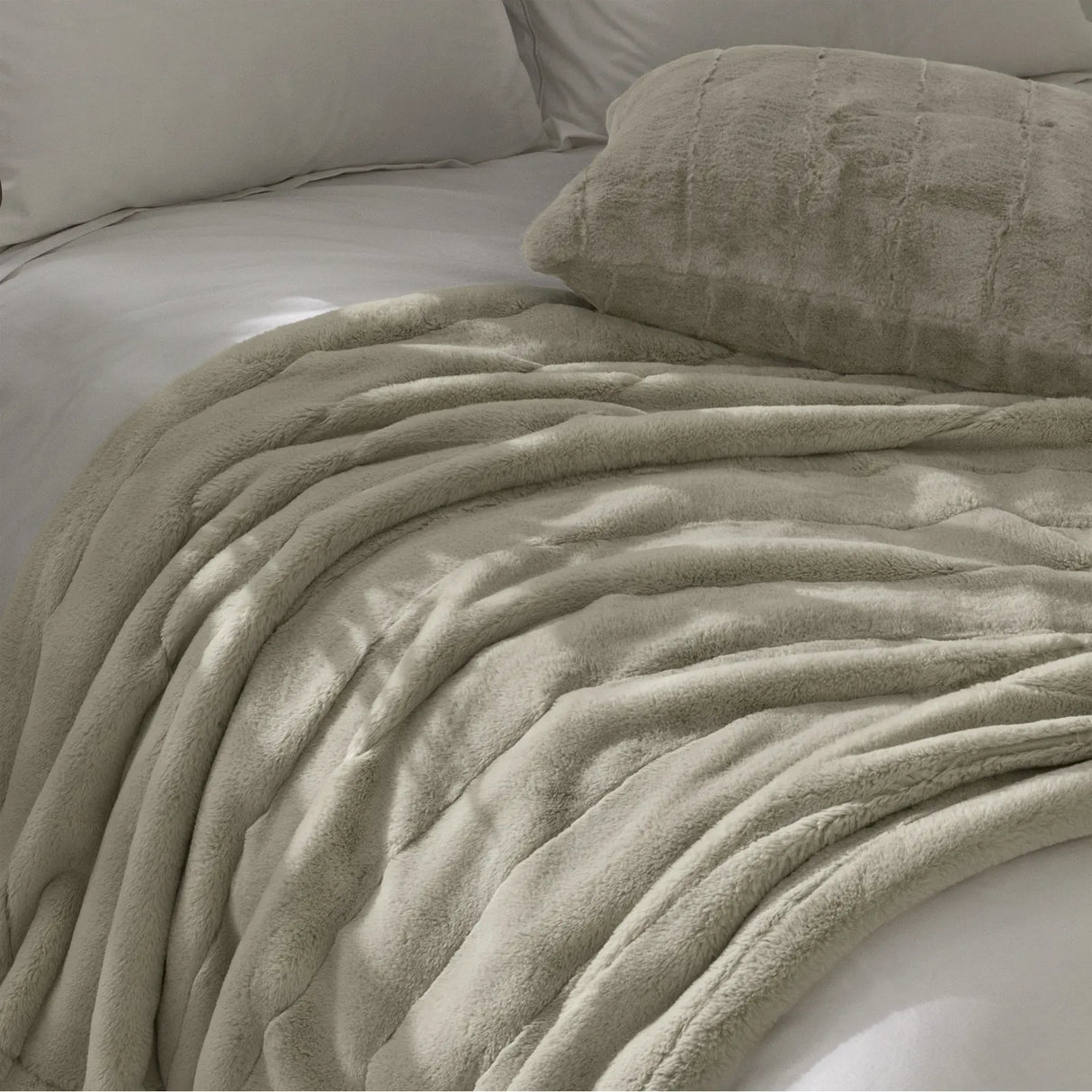 Empress Faux Fur Cushion Cover Oatmeal - image 5