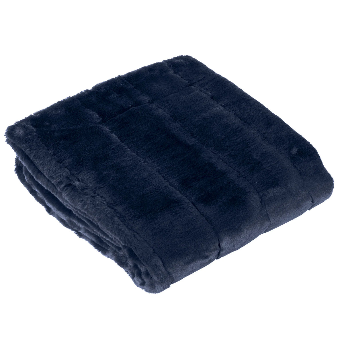 Empress Faux Fur Reversible Navy Velvet Throw Blanket 130cm x 180cm / 140cm x 200cm - additional product view 2