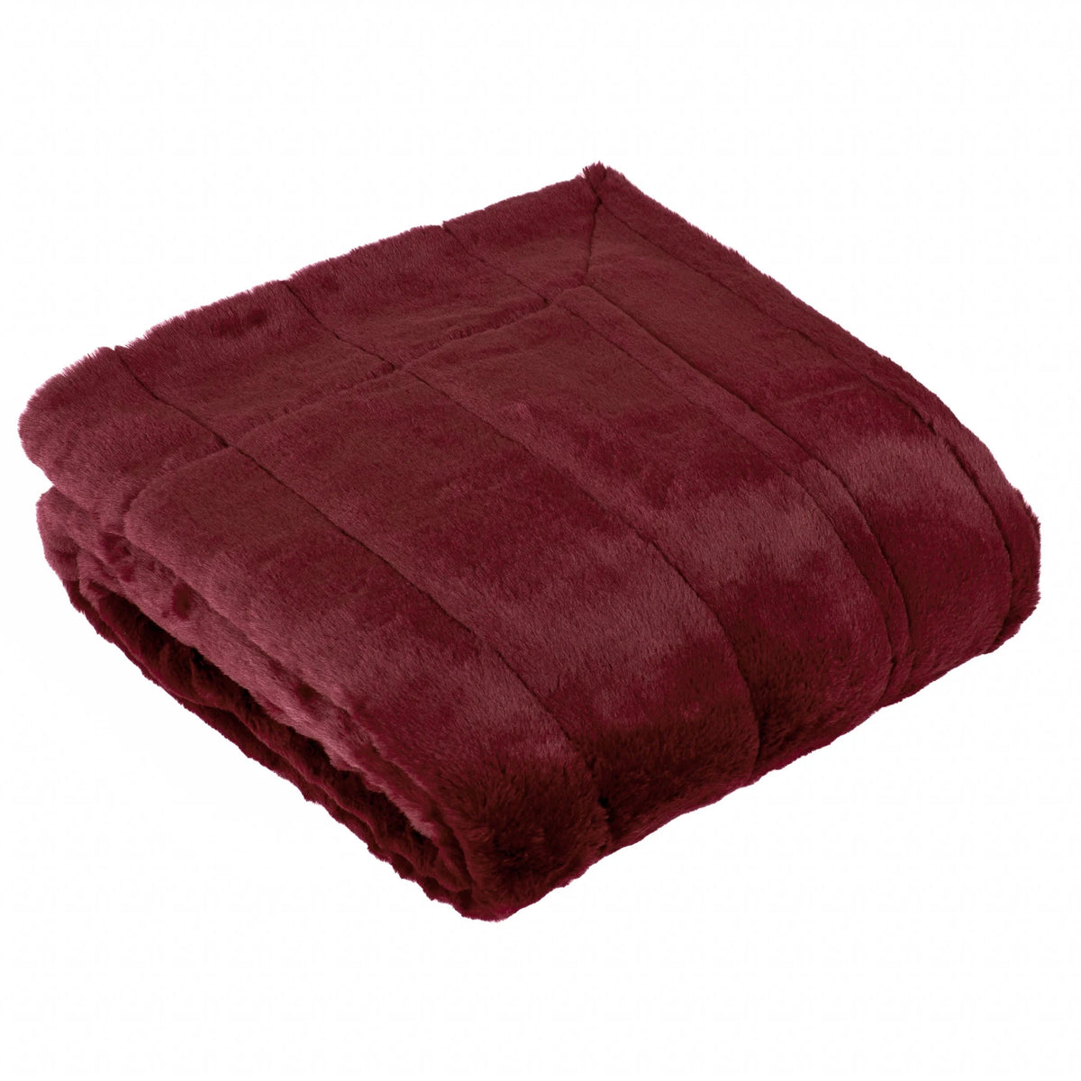 Empress Faux Fur Reversible Ruby Velvet Throw Blanket 130cm x 180cm / 140cm x 200cm - additional product view 2