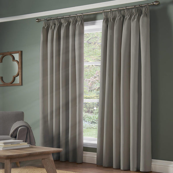 Essential Blackouts Tape Top Curtains Silver 90" x 90" - Ideal