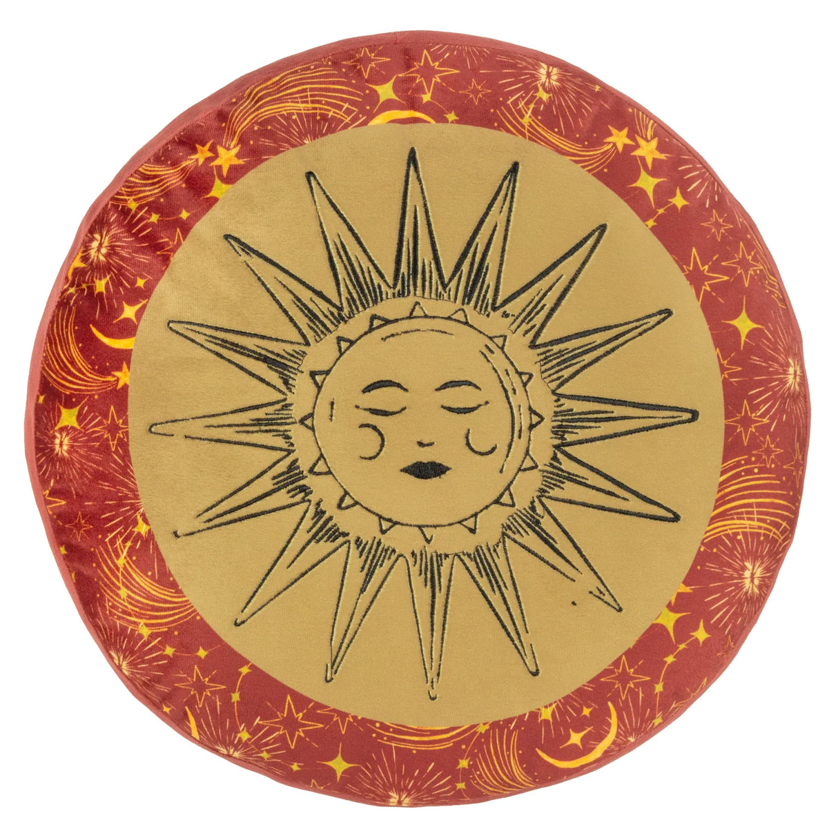 Ethereal Sun Velvet Round Cushion Gold Dust/Rust 40 x 40cm - image 2