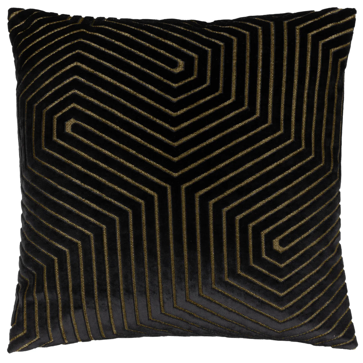 Evoke Cut Velvet Black Cushion Cover 45cm x 45cm - additional product view 1