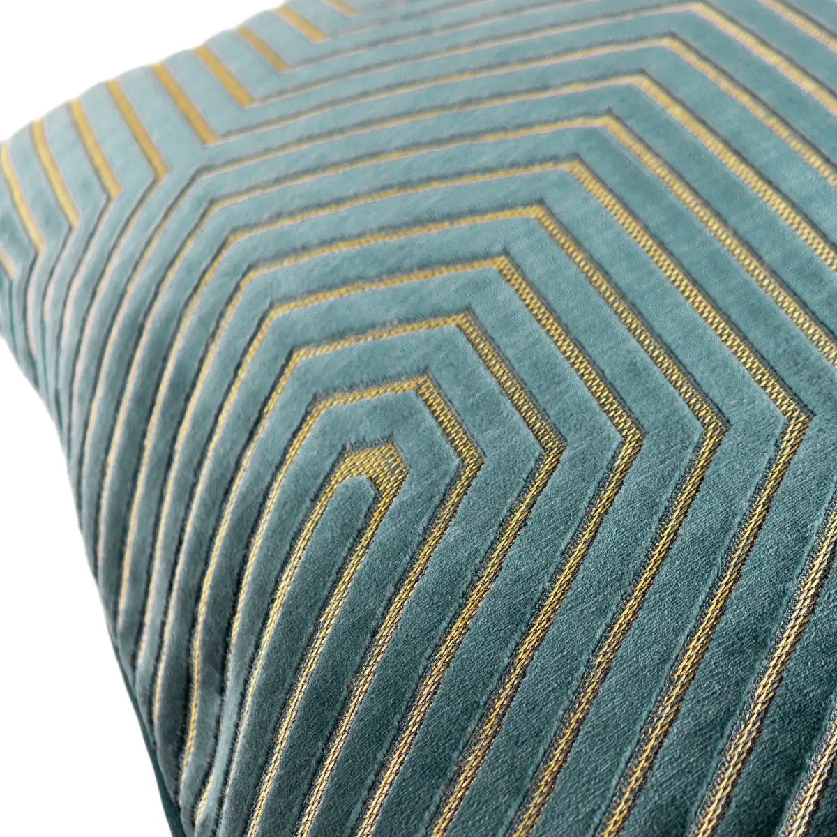 Evoke Cut Velvet Teal Cushion Cover 45cm x 45cm - additional product view 3