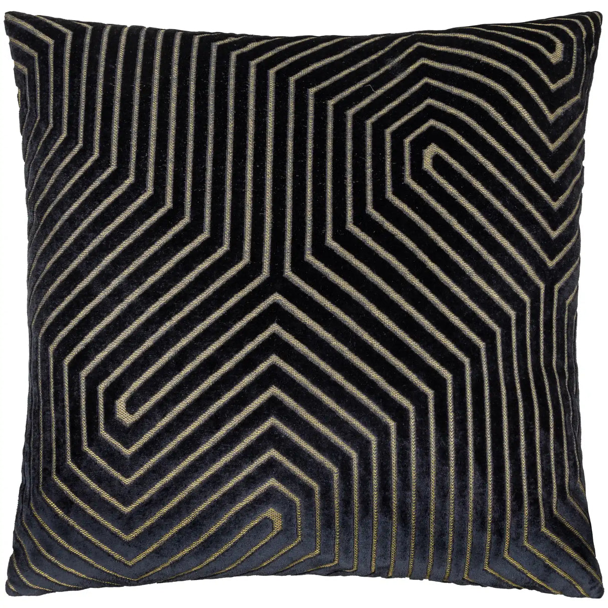Evoke Cut Velvet Cushion Cover Black 55 x 55cm - image 2