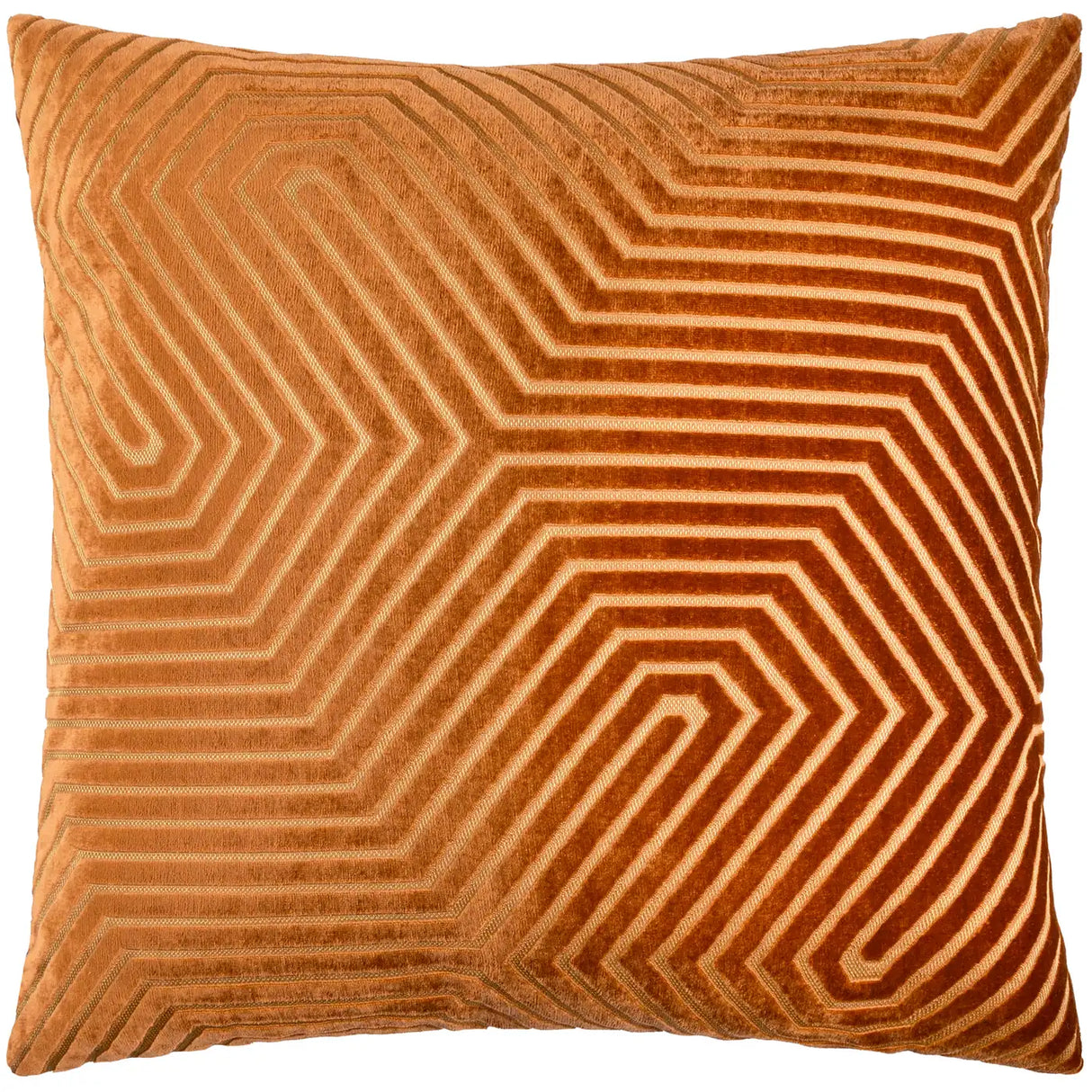 Evoke Cut Velvet Cushion Cover Brick 55 x 55cm - image 2