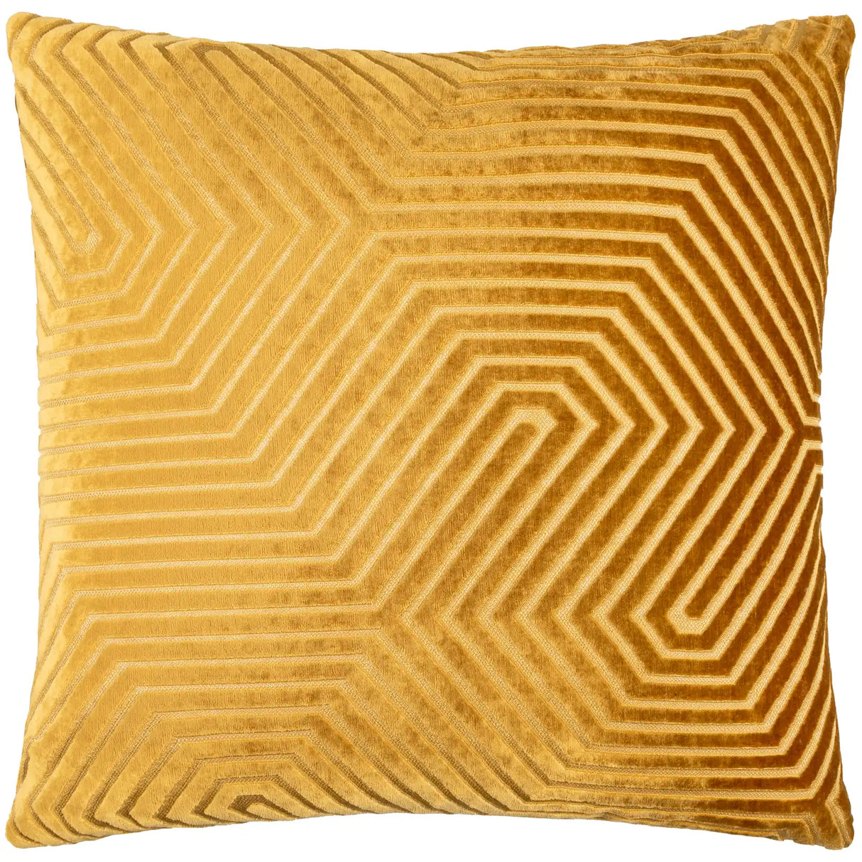 Evoke Cut Velvet Cushion Cover Gold 55 x 55cm - image 2