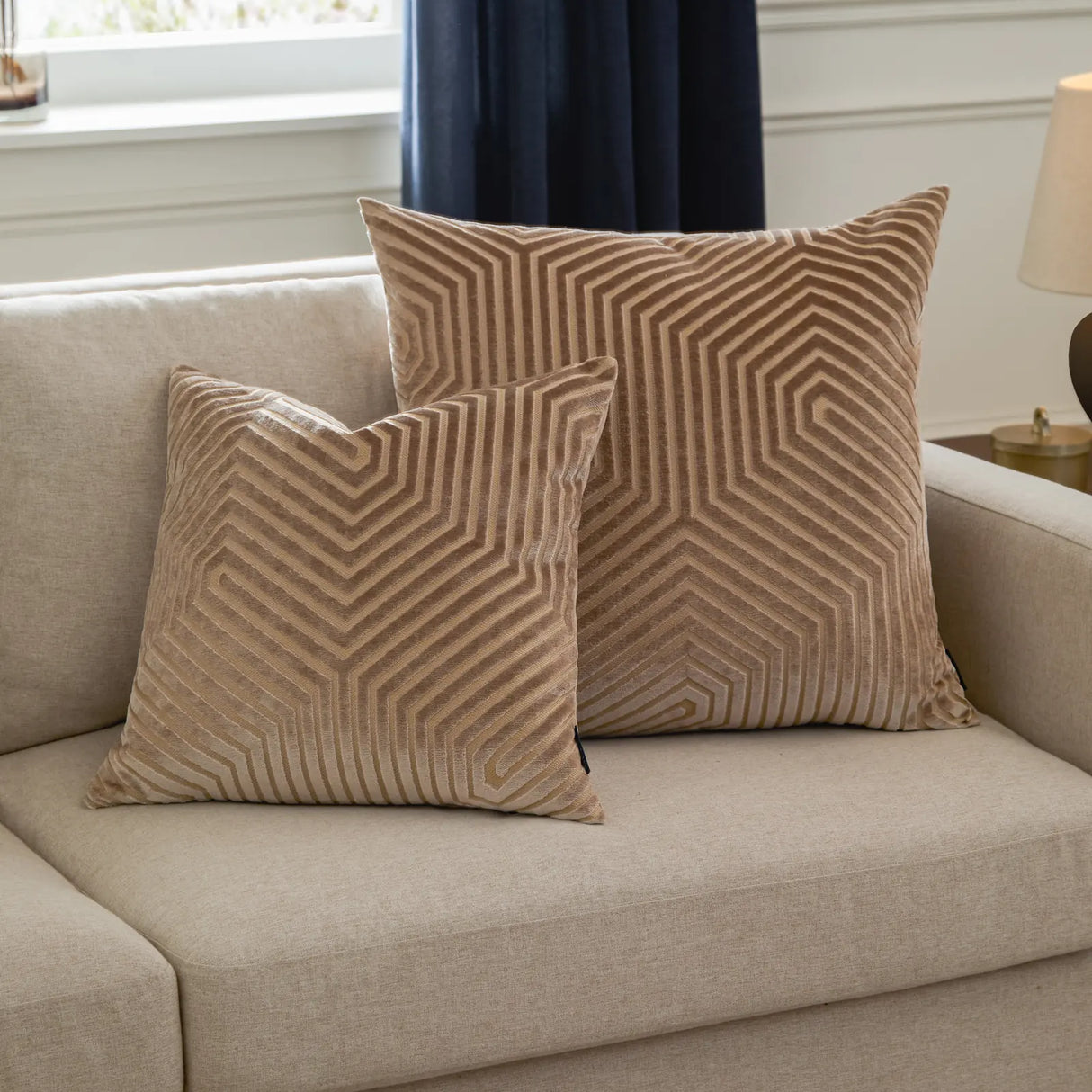 Evoke Cut Velvet Cushion Cover Mink - image 6