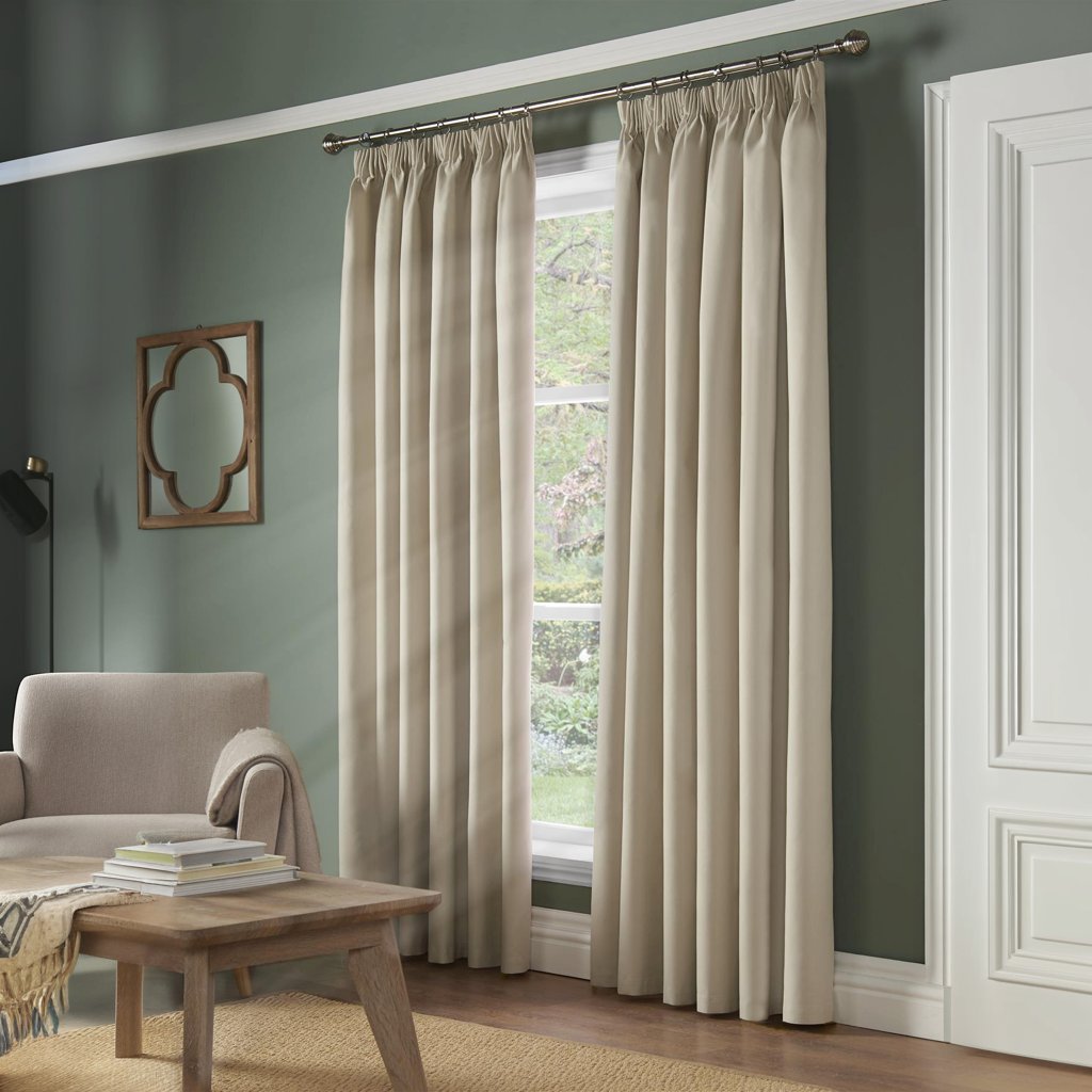 100% Blackout Tape Top Pencil Pleat Curtains by Alan Symonds