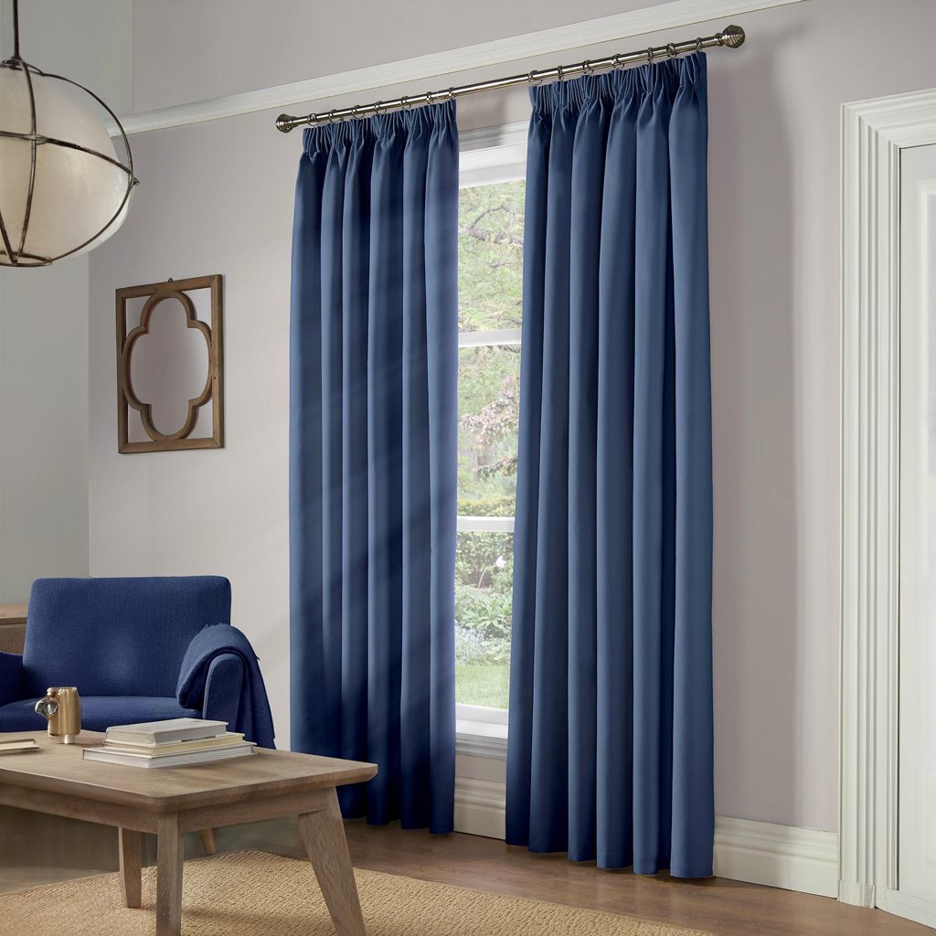 100% Blackout Tape Top Pencil Pleat Curtains by Alan Symonds