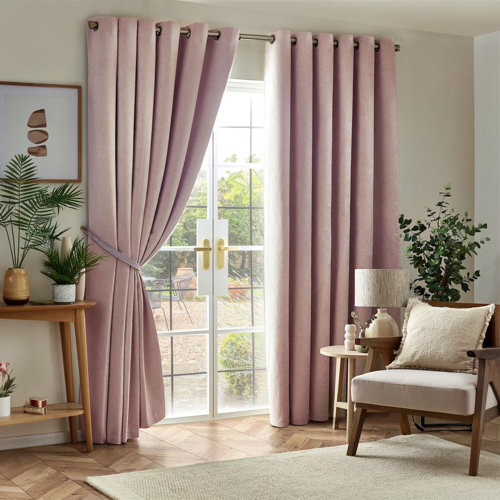Chenille Blackout Lined Eyelet Curtains by Alan Symonds