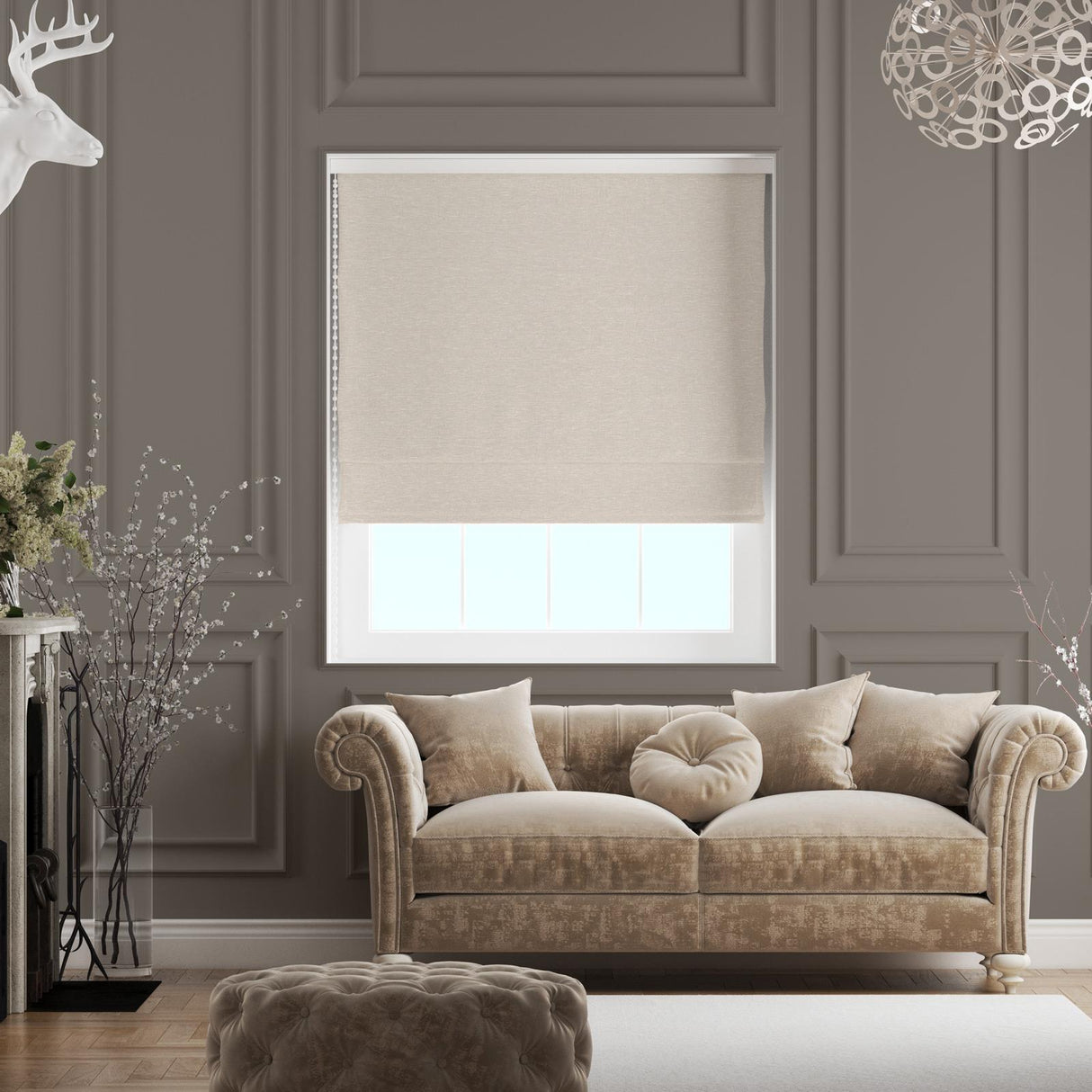 Vinyasa Natural Made To Measure Roman Blind by Style Furnishings