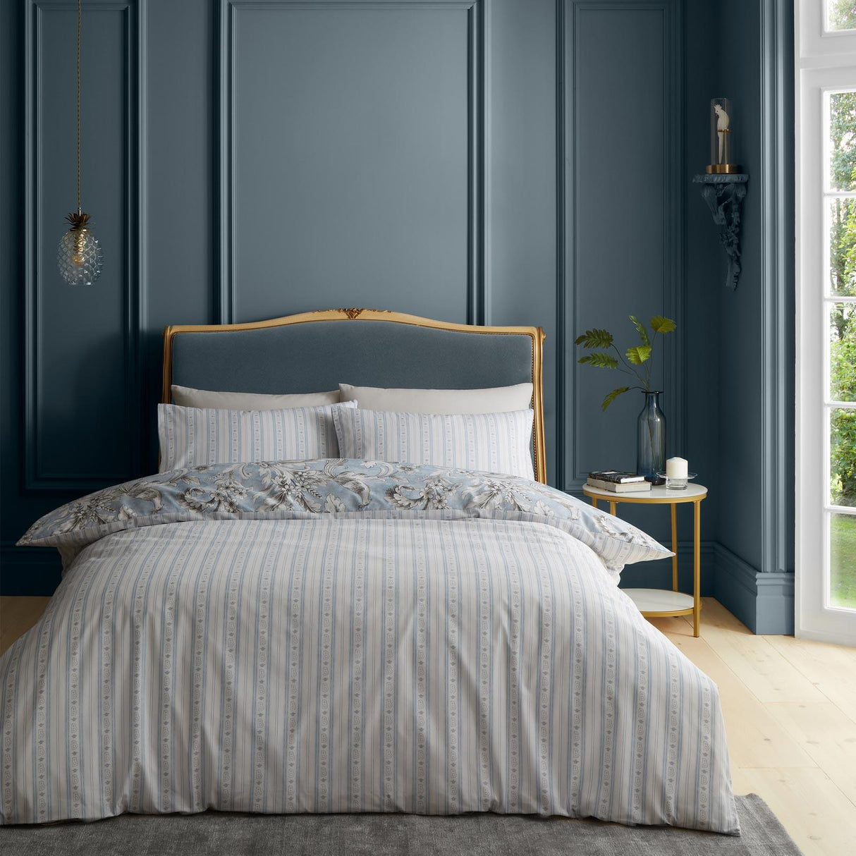 Bridgerton Regal Floral Blue Duvet Cover Set