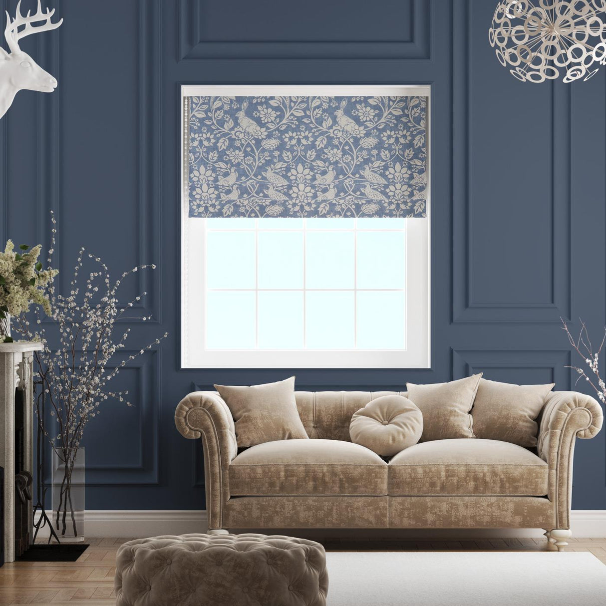 Heathland Indigo Made To Measure Roman Blind by Style Furnishings