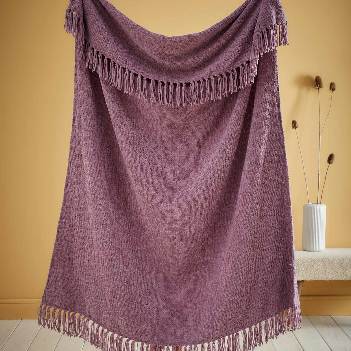 Textured Chenille Throw Blanket 130cm x 180cm by Appletree Loft