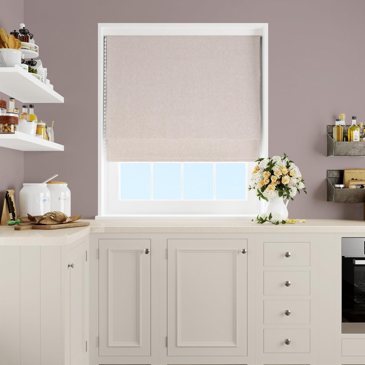 Asana Blush Made To Measure Roman Blind by Style Furnishings