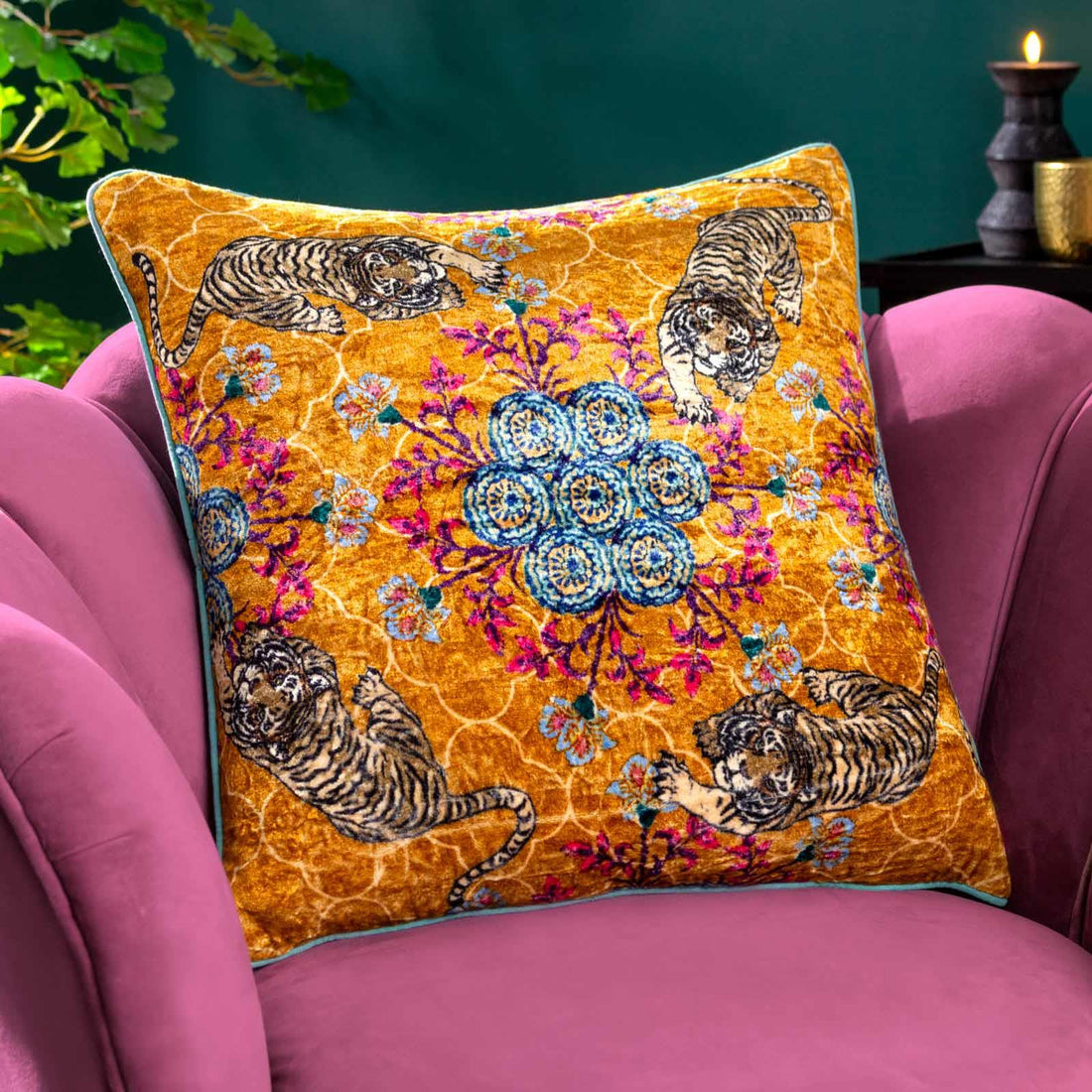 Tigerscope Velvet Cushion Cover 50cm x 50cm