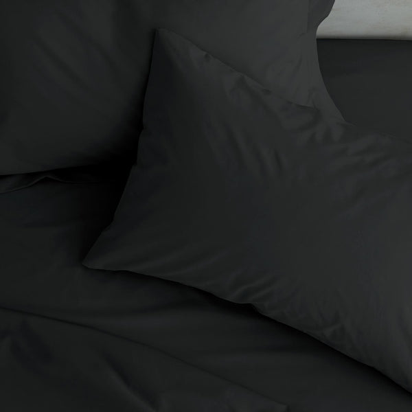 Easy Iron Percale Pillowcases Black