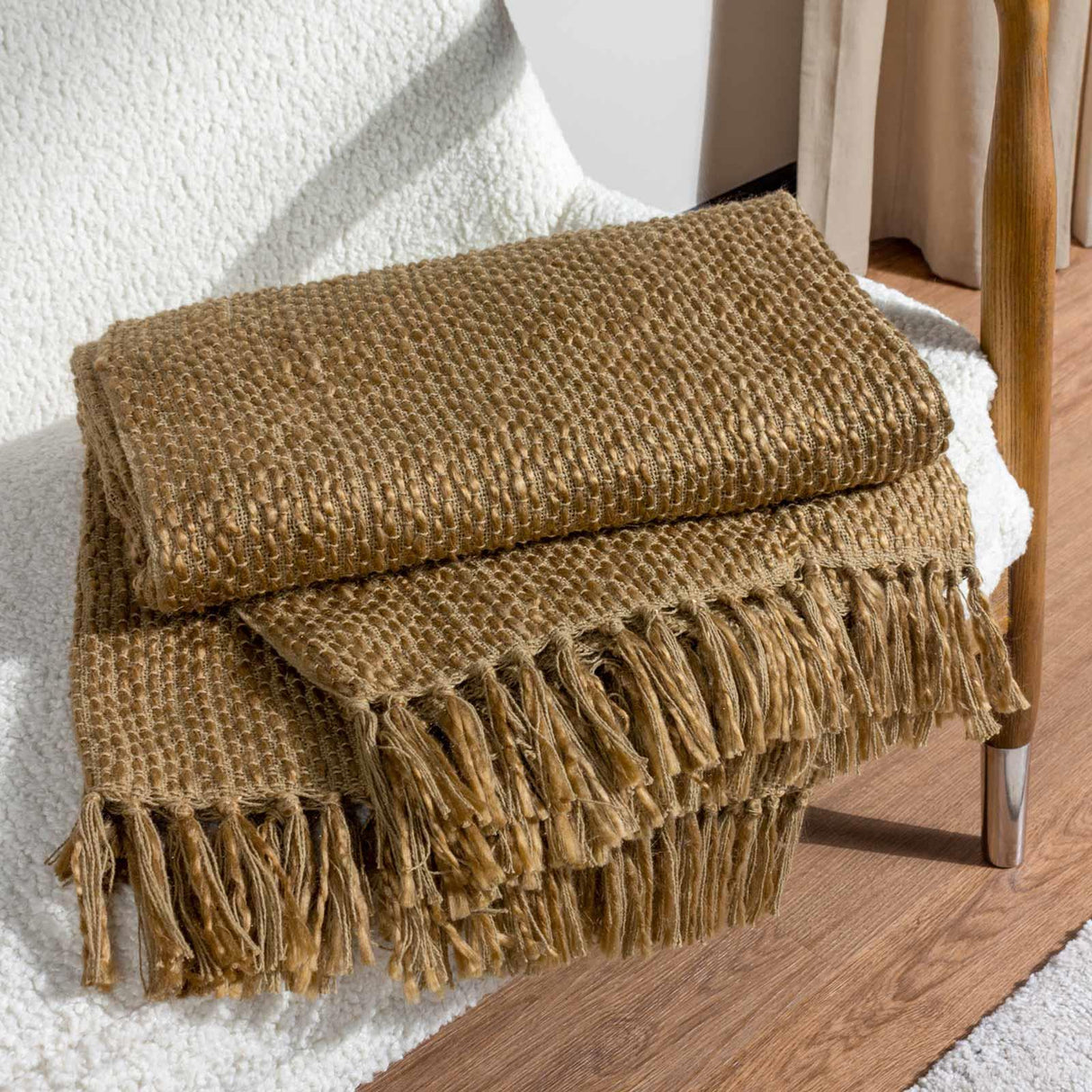 Morni Woven Fringed Throw by furn.
